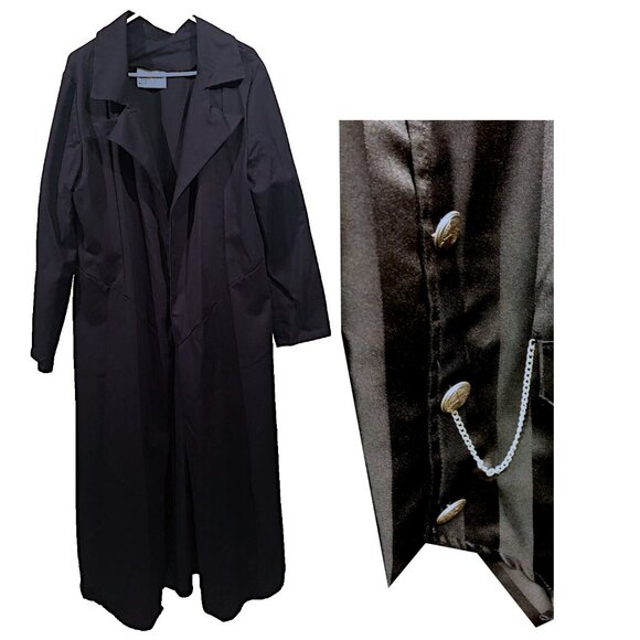Western Black Long Coat with Vest Size 40"-42" Chest Theater Quality - Picture 1 of 6
